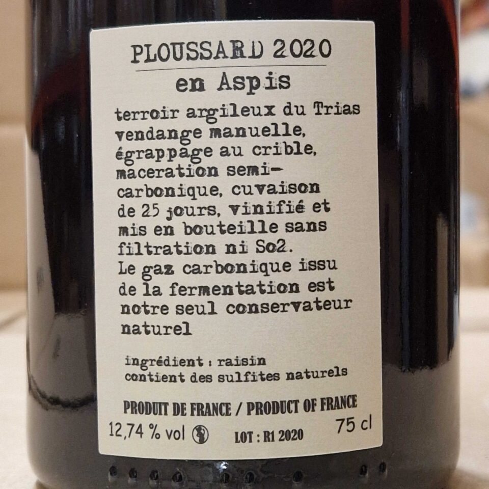 Arbois-Pupillin Ploussard 'En Aspis' 2020