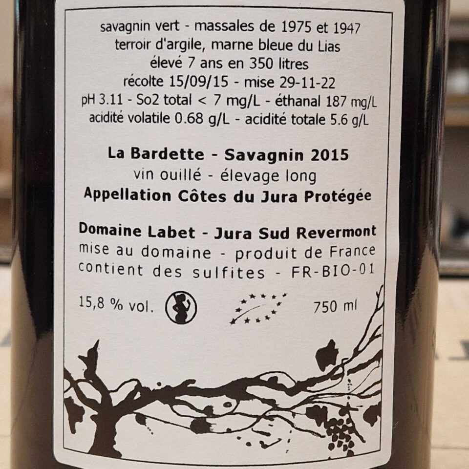 Savagnin 'La Bardette' 2015 (élevage long)