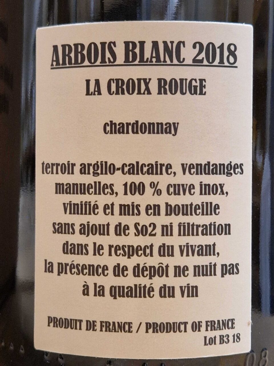 Arbois blanc 'La Croix Rouge' 2018