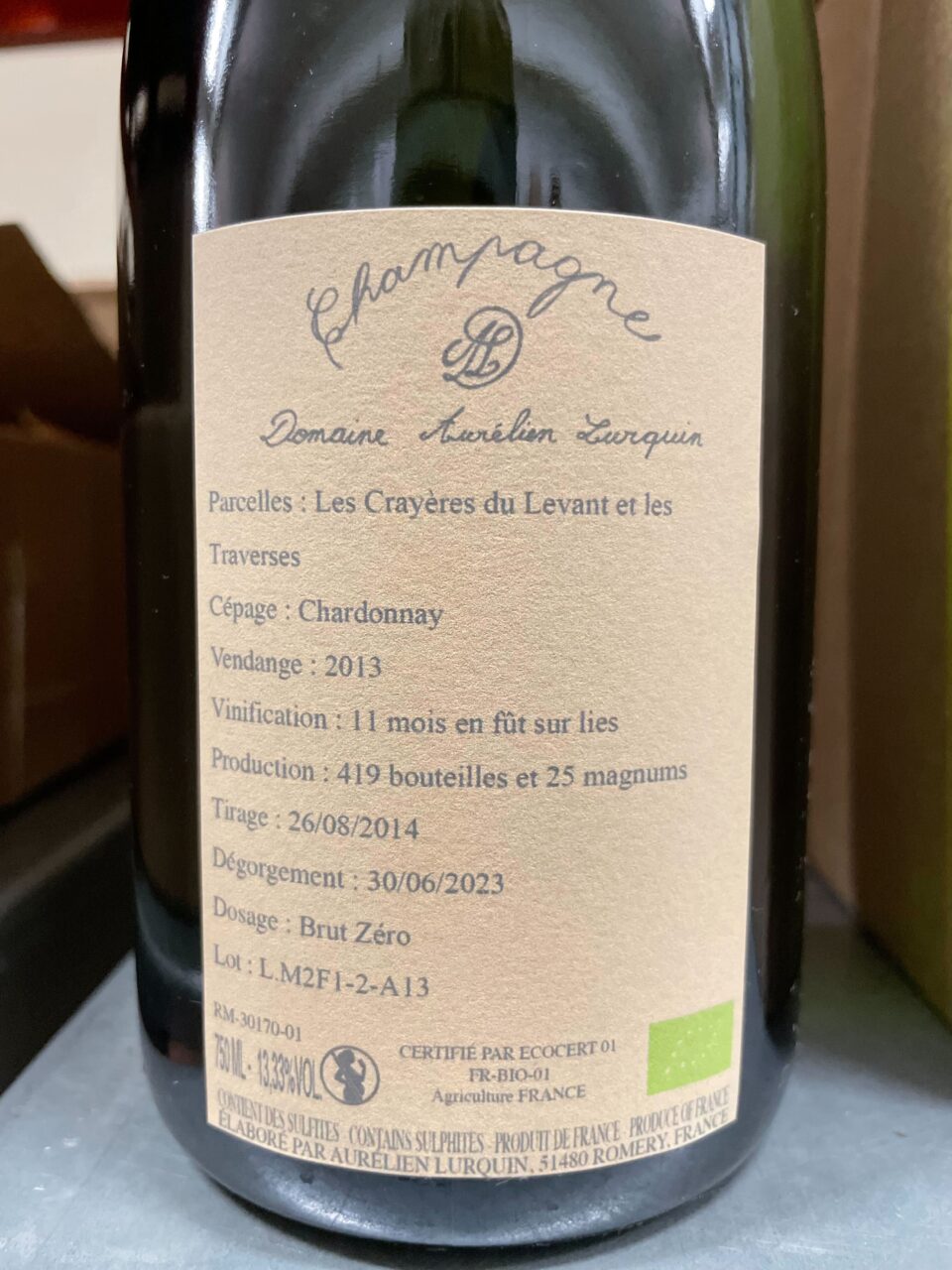 Champagne 'Les Crayères du Lévant' & 'Les Traverses' 2013