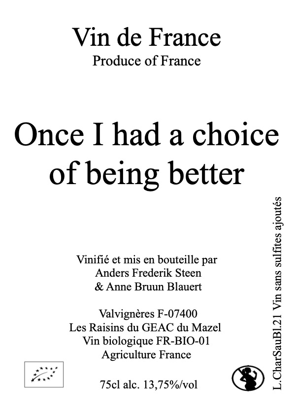 Once I had a choice of being better 2021