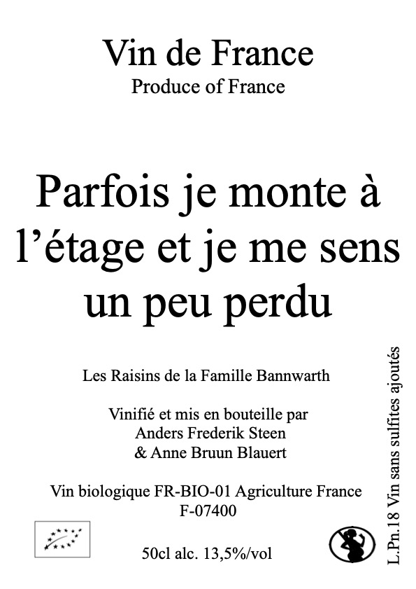 Parfois je monte à l'étage et je me sens un peu perdu 2018