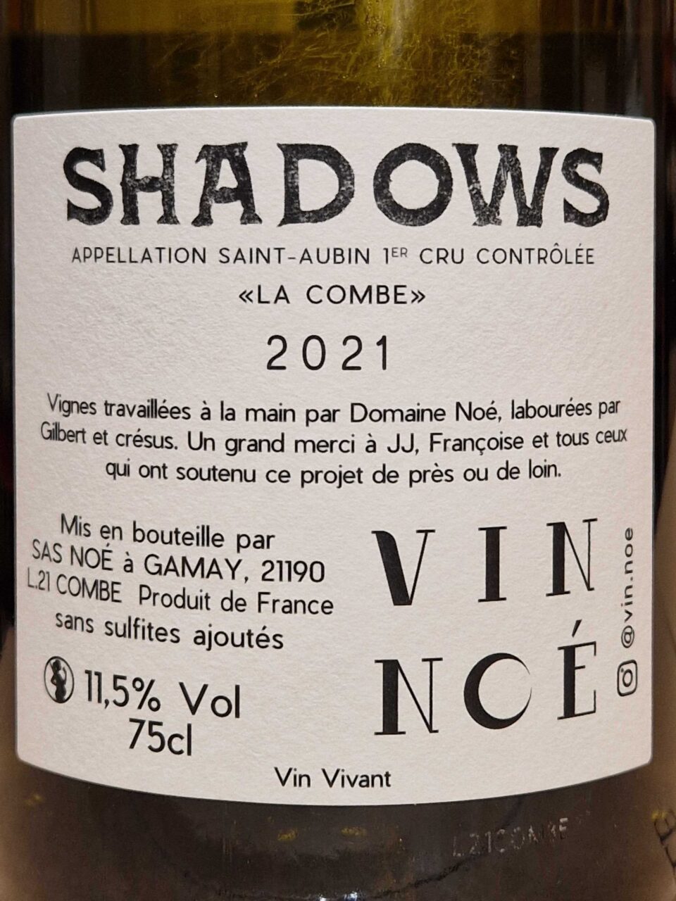 'Shadows' Saint-Aubin 1er cru La Combe 2021