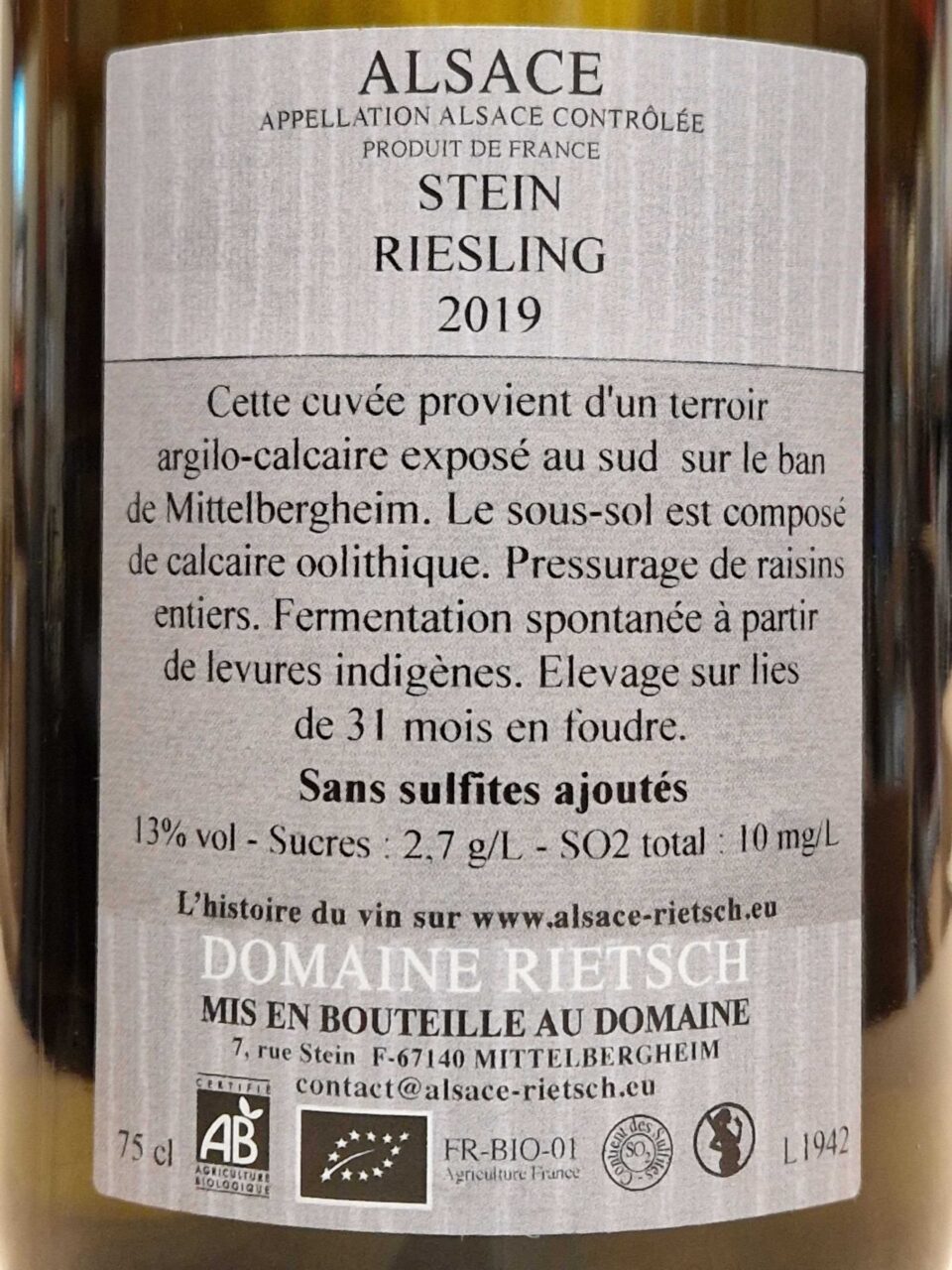 Riesling 'Stein' 2022